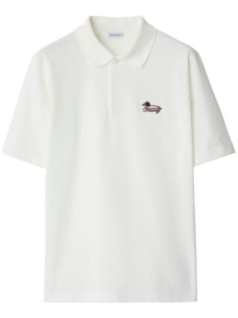 logo-patch cotton polo shirt by BURBERRY