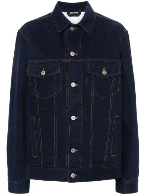 logo-patch denim jacket by BURBERRY