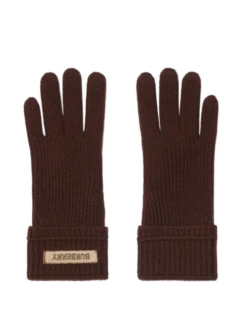 logo-patch wool-blend gloves by BURBERRY