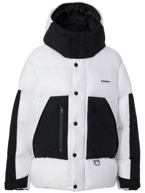 logo-print two-tone padded jacket by BURBERRY