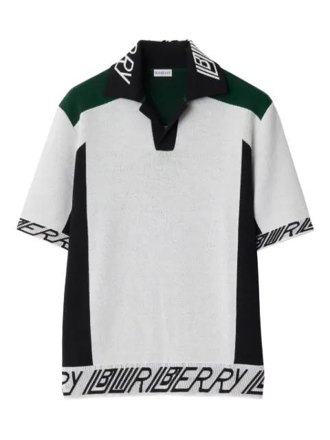 logo-trim wool t-shirt by BURBERRY