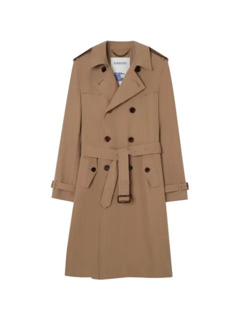 long silk cotton Foxfield trench coat by BURBERRY