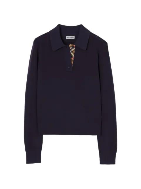 long-sleeve wool polo shirt by BURBERRY