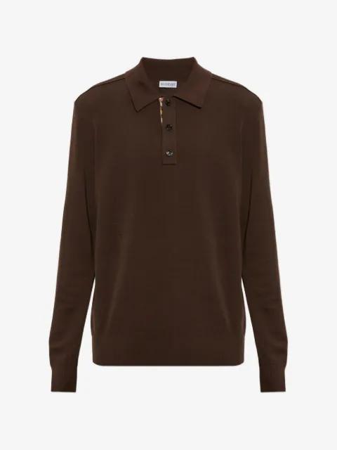 long-sleeve wool polo shirt by BURBERRY