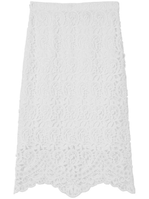 macramé-lace pencil skirt by BURBERRY