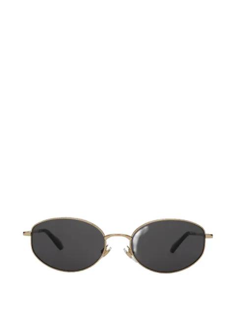 metal Check Oval Sunglasses by BURBERRY