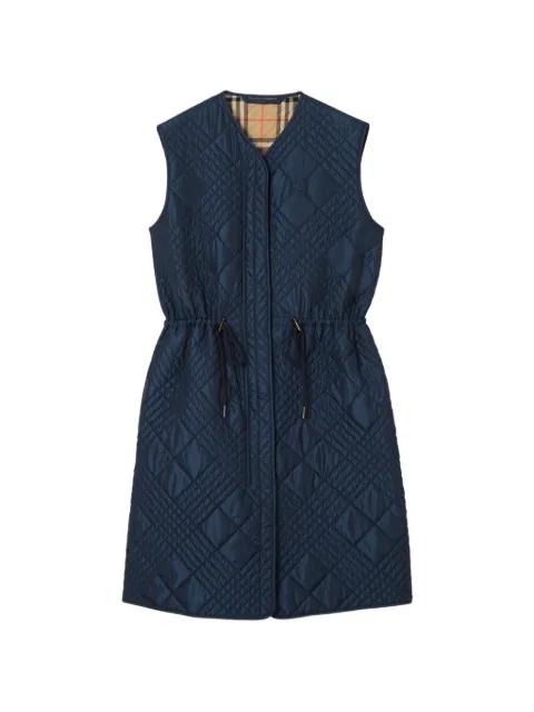 micro Check-stitch nylon blend gilet by BURBERRY