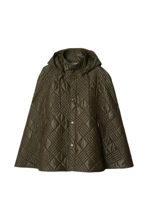 micro check-stitch nylon blend cape by BURBERRY