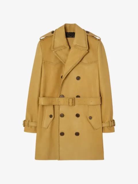 mid-length leather Leverton trench coat by BURBERRY