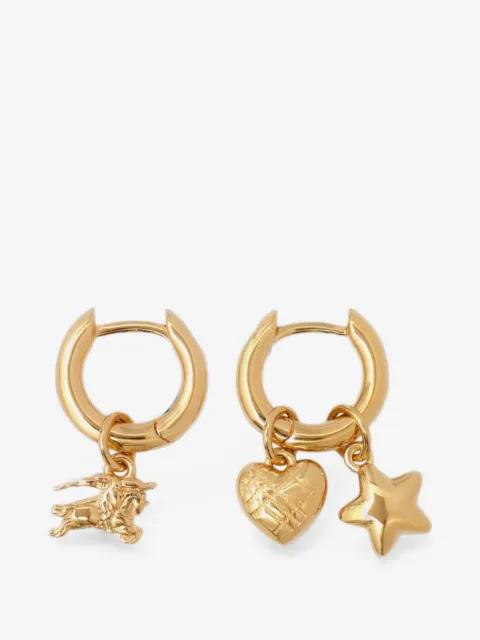 mini charm hoop earrings by BURBERRY