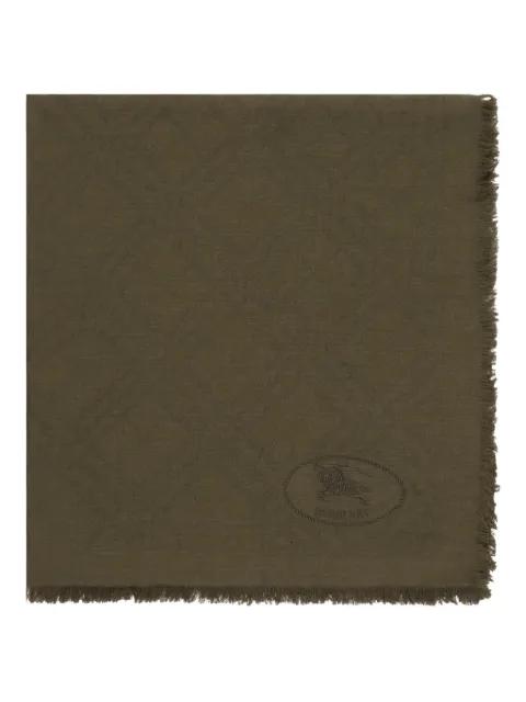 monogram frayed scarf by BURBERRY