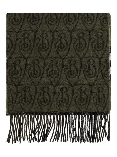 monogram fringed scarf by BURBERRY