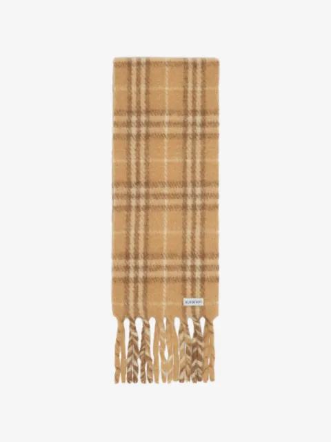 narrow check alpaca-wool-blend scarf by BURBERRY