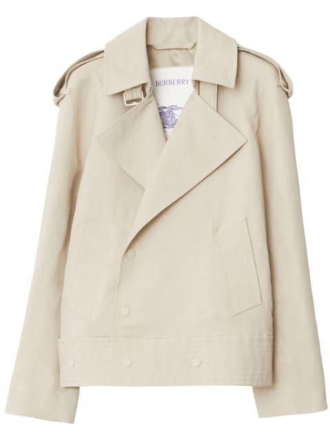 off-centre canvas trench jacket by BURBERRY