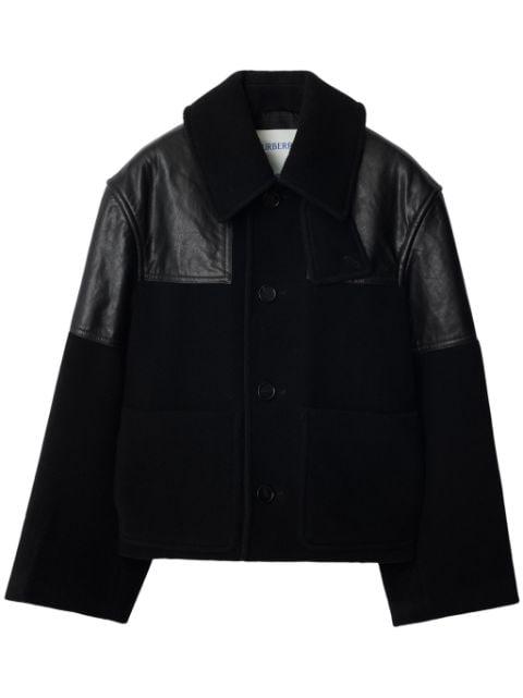 panelled leather-wool jacket by BURBERRY