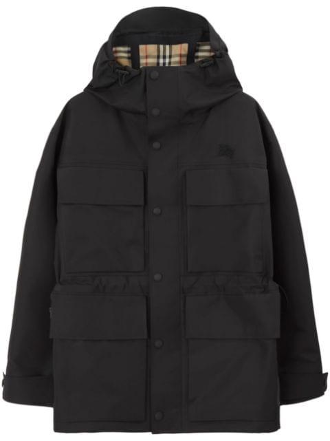 patch-pocket parka coat by BURBERRY