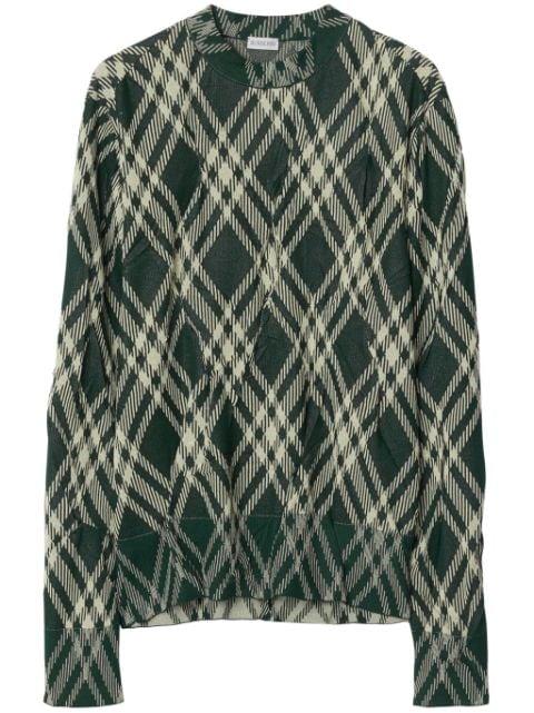 plaid-check crinkled-effect jumper by BURBERRY