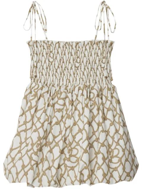 printed cotton top by BURBERRY