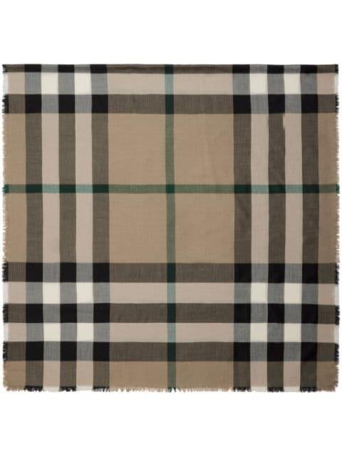 raw-cut checked scarf by BURBERRY