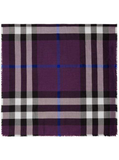 raw-cut checked scarf by BURBERRY