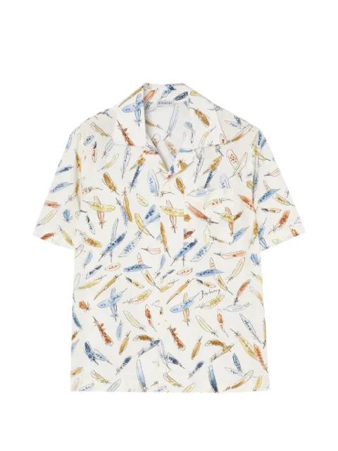 relaxed-fit feather-print cotton shirt by BURBERRY