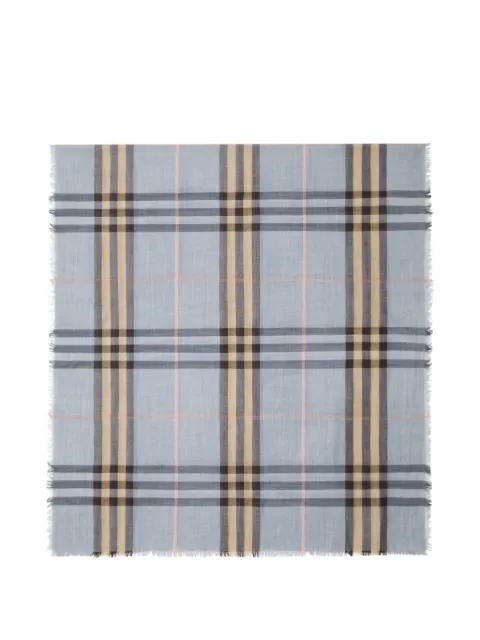 reversible Check wool silk scarf by BURBERRY