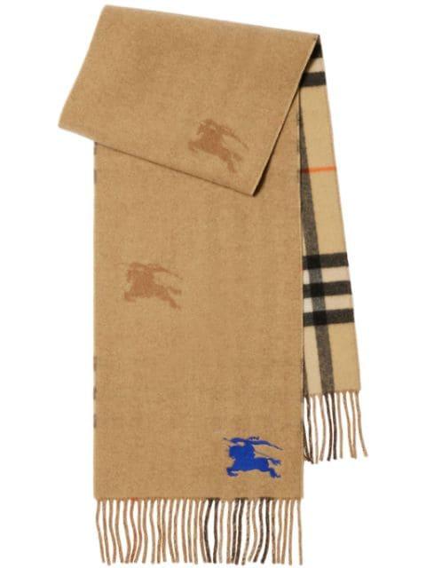 reversible check cashmere scarf by BURBERRY