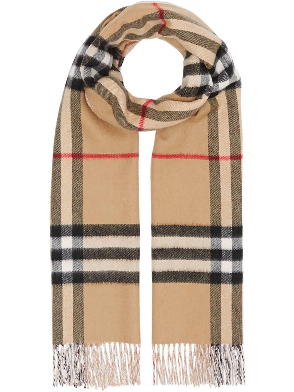 reversible check cashmere scarf by BURBERRY