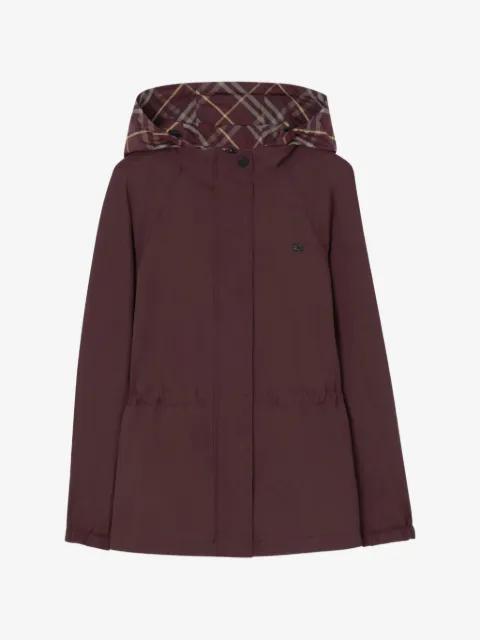 reversible check nylon hoodied jacket by BURBERRY