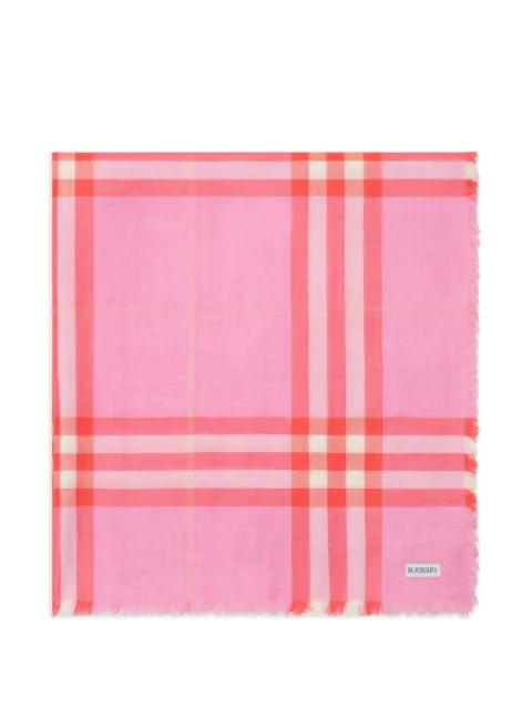 reversible check wool silk scarf by BURBERRY