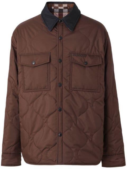 reversible checked quilted overshirt by BURBERRY