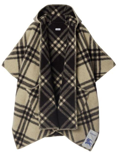 reversible checkered cape by BURBERRY