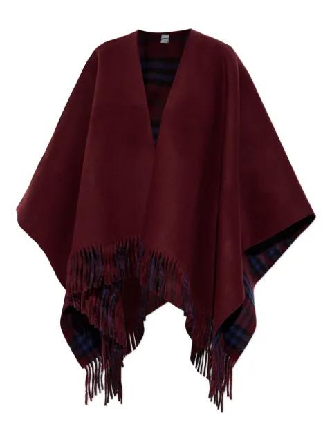 reversible fringed cape by BURBERRY