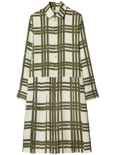 ribbon-check silk midi dress by BURBERRY