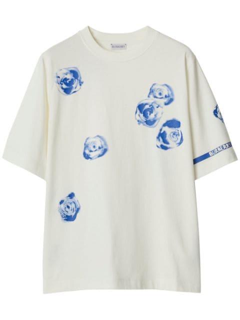 rose-print cotton T-shirt by BURBERRY