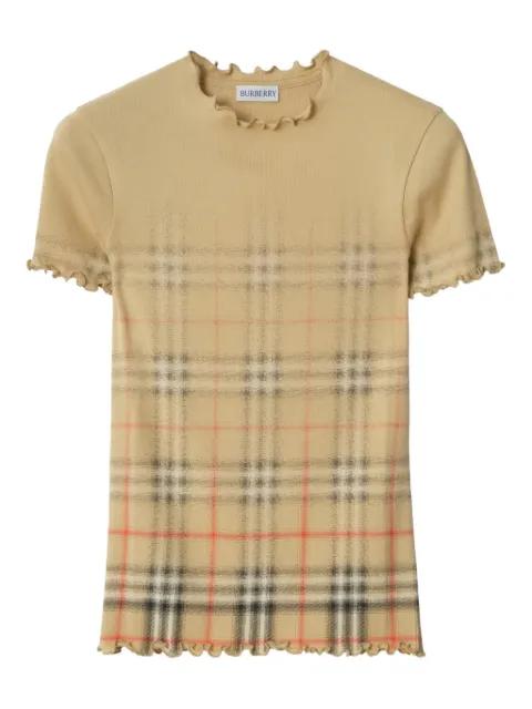 ruffled faded-Check T-shirt by BURBERRY