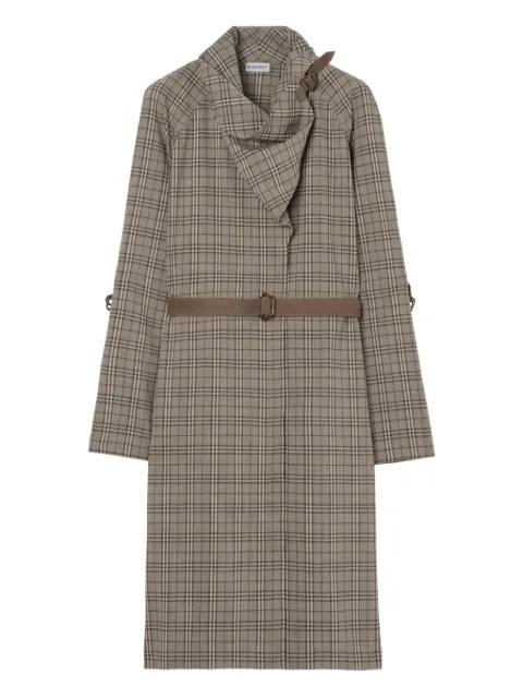 scarf-collar checked mini dress by BURBERRY