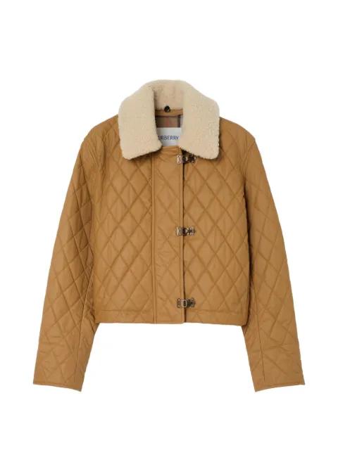 shearling-collar quilted jacket by BURBERRY