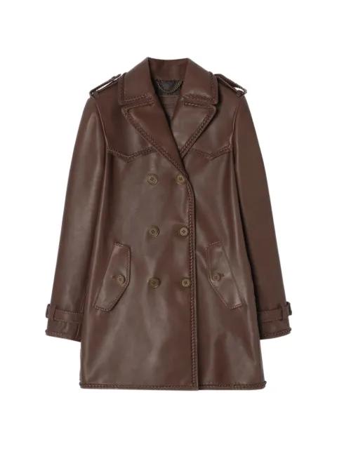 short fringed leather trench coat by BURBERRY