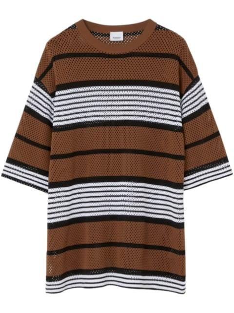 stripe-print oversized T-shirt by BURBERRY
