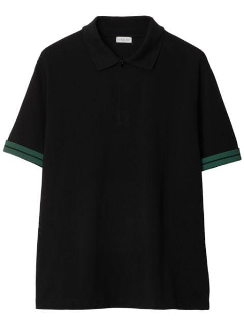 striped-cuffs polo shirt by BURBERRY