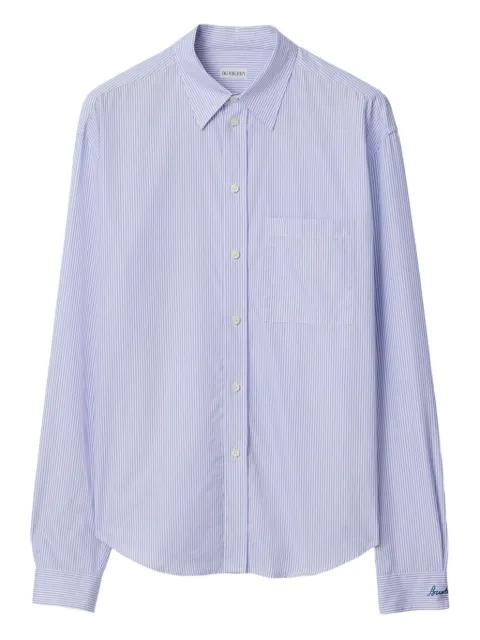 striped logo-embroidered shirt by BURBERRY