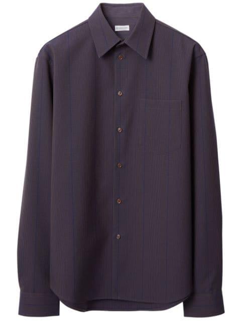 striped wool shirt by BURBERRY