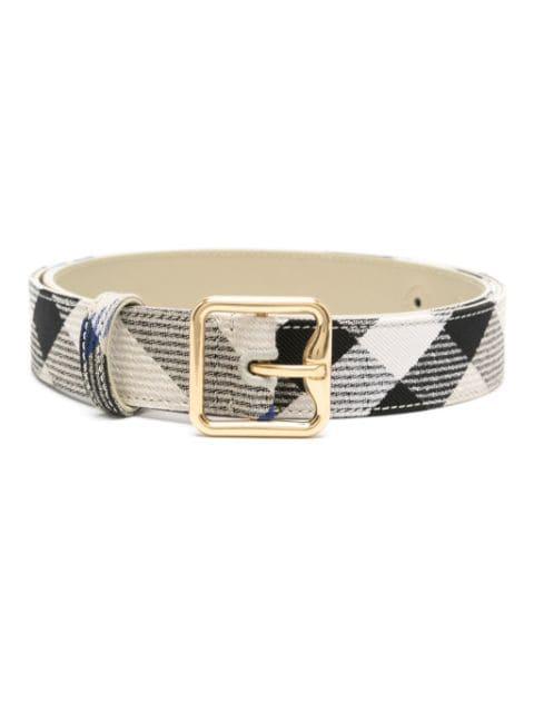 tartan-patterned leather belt by BURBERRY