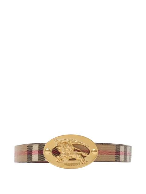 thin Reversible Check oval belt by BURBERRY