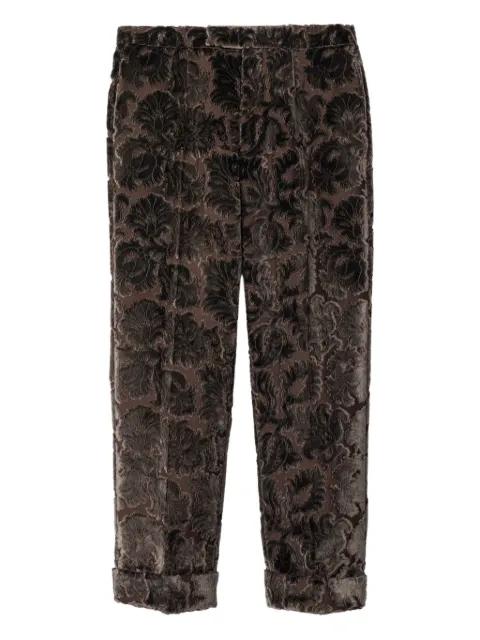 vine velvet cropped trousers by BURBERRY