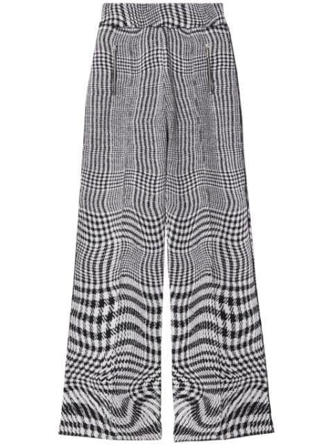 warped houndstooth jacquard trousers by BURBERRY
