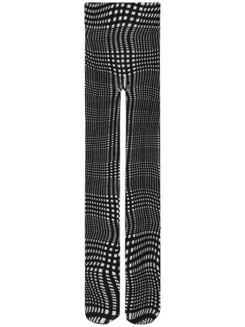warped houndstooth-print tights by BURBERRY