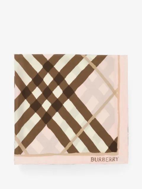 watercolour Check silk scarf by BURBERRY