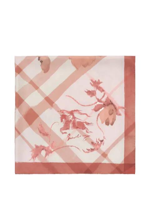 watercolour check silk scarf by BURBERRY